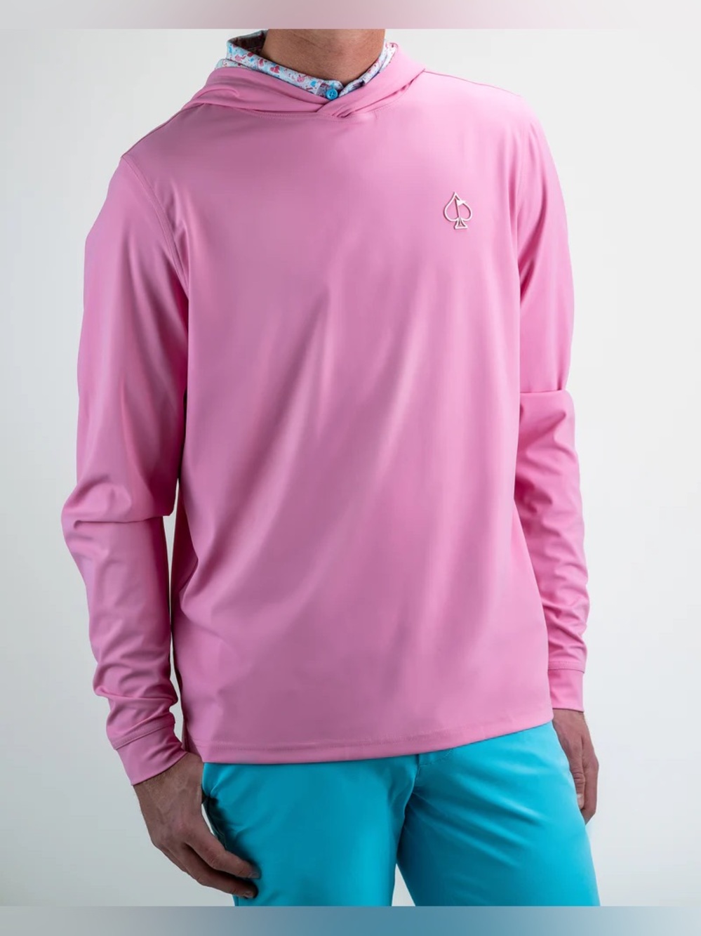 Men’s Pins and Aces Golf Co PERFORMANCE GOLF HOODIE - FLAMINGO SHATTER
